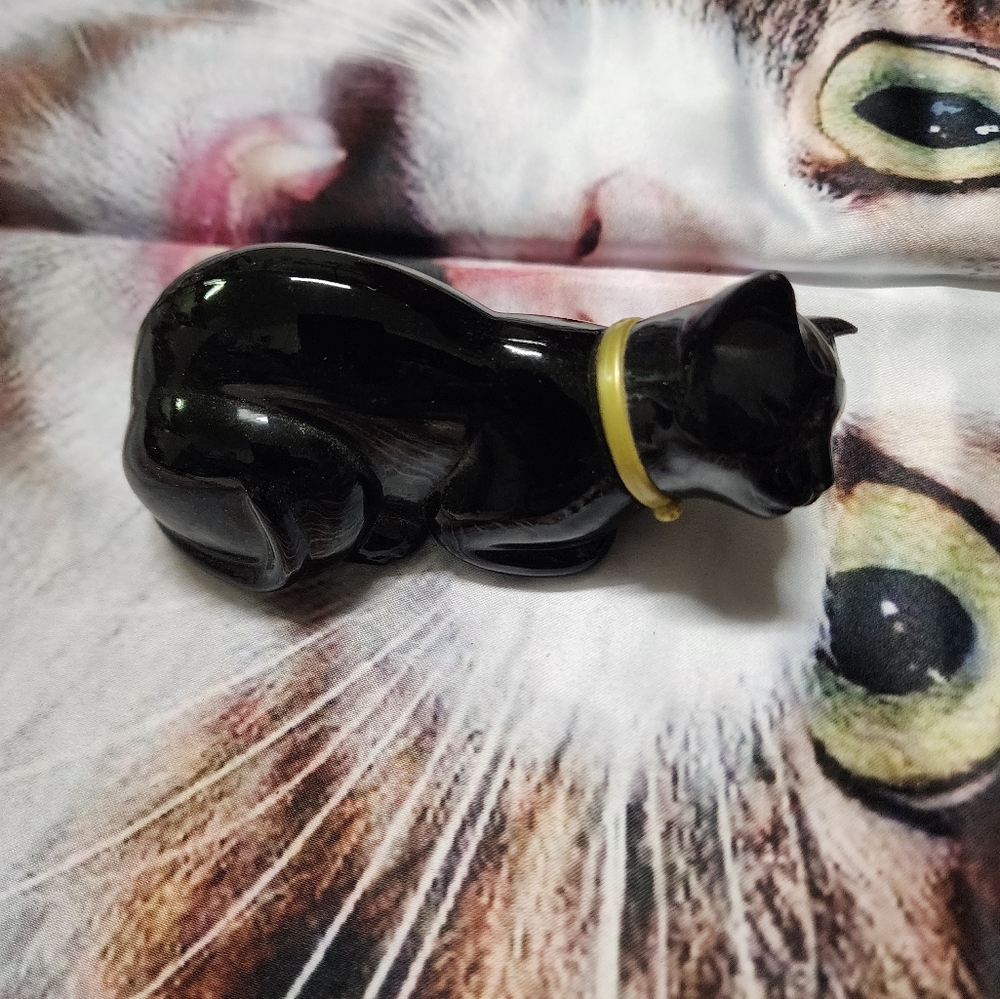 Vintage Black Ceramic Cat Perfume
